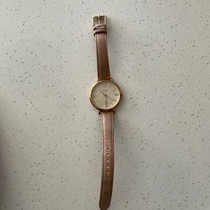 Fossil leather nude watch